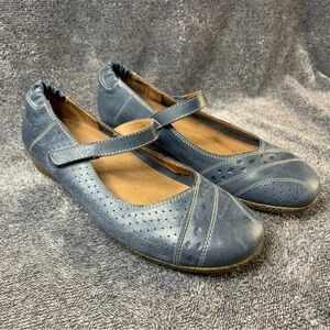 Taos Womens Flats US 8.5 Or 9 EU 39 Leather Mary Jane Shoes Blue Step it Up